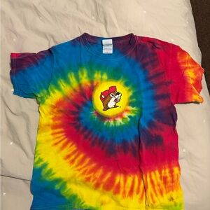 Buc-ee’s Kids Tie-Dye Tee with Cartoon Mascot - Rainbow